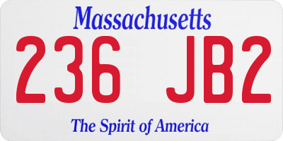 MA license plate 236JB2