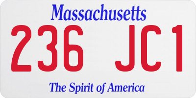 MA license plate 236JC1