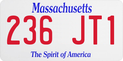 MA license plate 236JT1