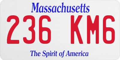 MA license plate 236KM6