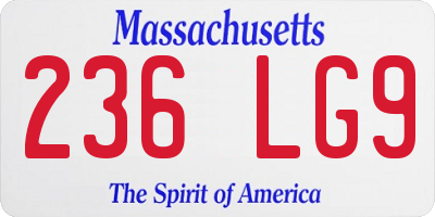 MA license plate 236LG9