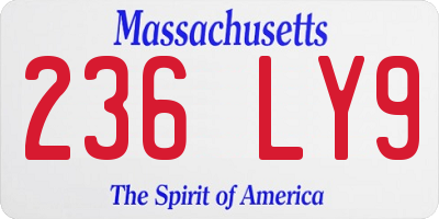 MA license plate 236LY9