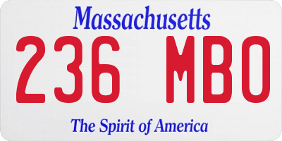 MA license plate 236MB0