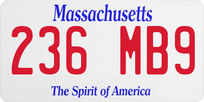 MA license plate 236MB9