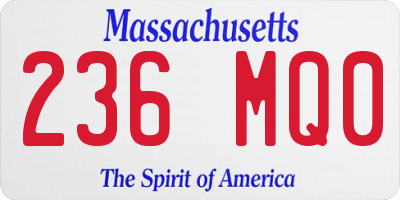 MA license plate 236MQ0
