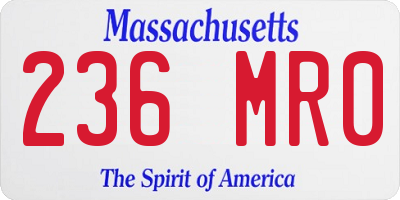 MA license plate 236MR0