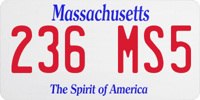 MA license plate 236MS5