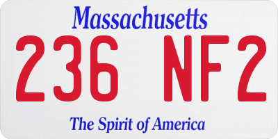 MA license plate 236NF2