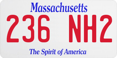 MA license plate 236NH2