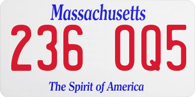 MA license plate 236OQ5