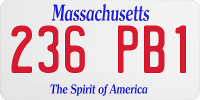 MA license plate 236PB1