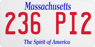 MA license plate 236PI2