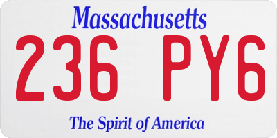 MA license plate 236PY6