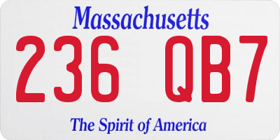 MA license plate 236QB7