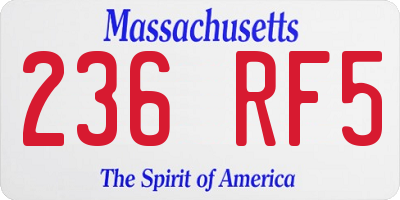 MA license plate 236RF5