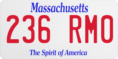 MA license plate 236RM0