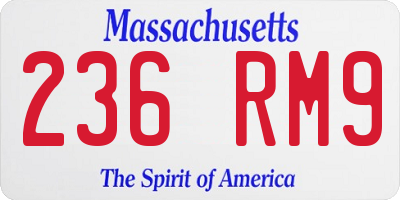 MA license plate 236RM9