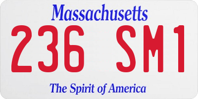 MA license plate 236SM1