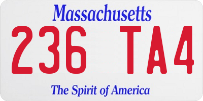MA license plate 236TA4