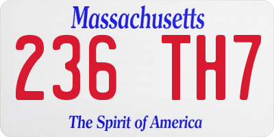 MA license plate 236TH7