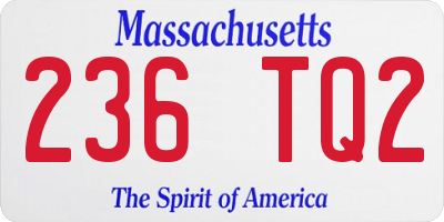 MA license plate 236TQ2