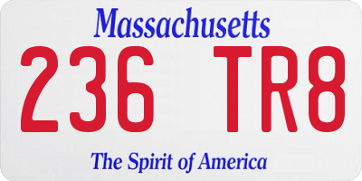MA license plate 236TR8