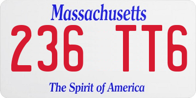 MA license plate 236TT6