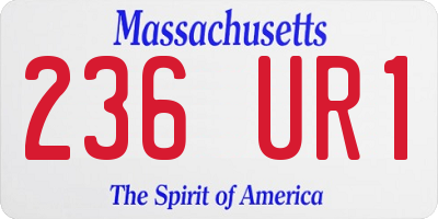 MA license plate 236UR1