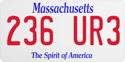 MA license plate 236UR3