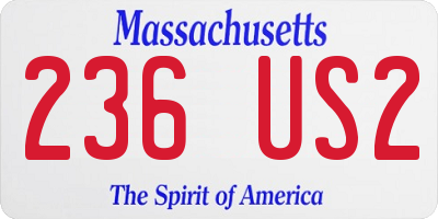 MA license plate 236US2