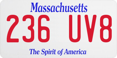 MA license plate 236UV8