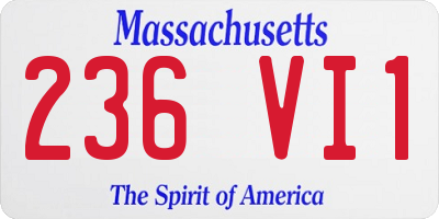MA license plate 236VI1