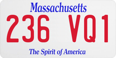 MA license plate 236VQ1