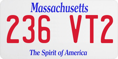 MA license plate 236VT2