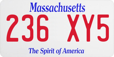 MA license plate 236XY5