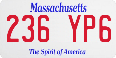 MA license plate 236YP6