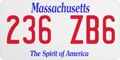 MA license plate 236ZB6