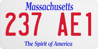 MA license plate 237AE1