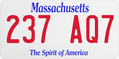MA license plate 237AQ7