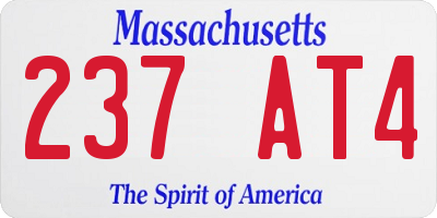 MA license plate 237AT4