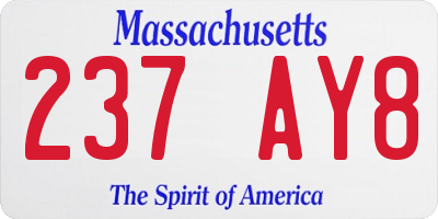 MA license plate 237AY8