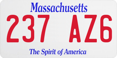 MA license plate 237AZ6
