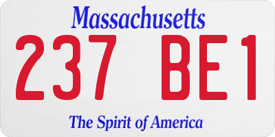 MA license plate 237BE1