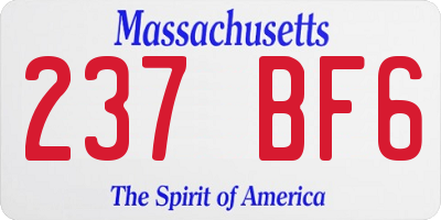 MA license plate 237BF6