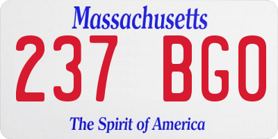 MA license plate 237BG0