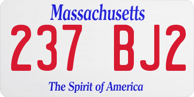 MA license plate 237BJ2