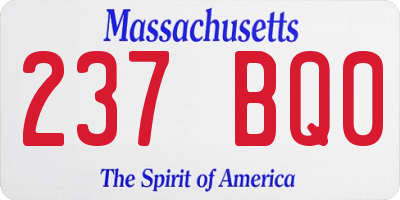 MA license plate 237BQ0