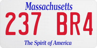 MA license plate 237BR4