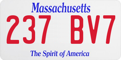 MA license plate 237BV7