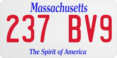 MA license plate 237BV9